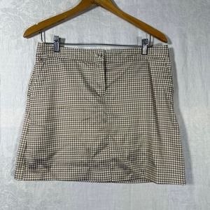 Izod Skort 6 White Tan Houndstooth NEW Tennis Golf Shorts Skirt Stretch
